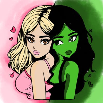 realistic girl split