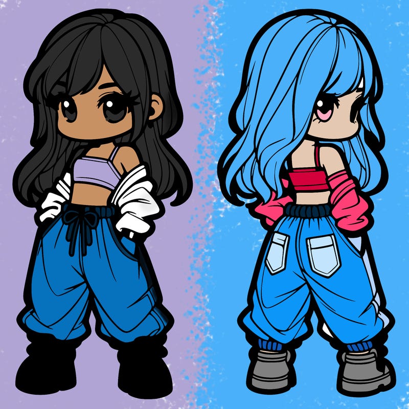 girl in crop top and baggy pants