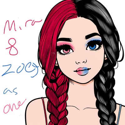 realistic girl with braids