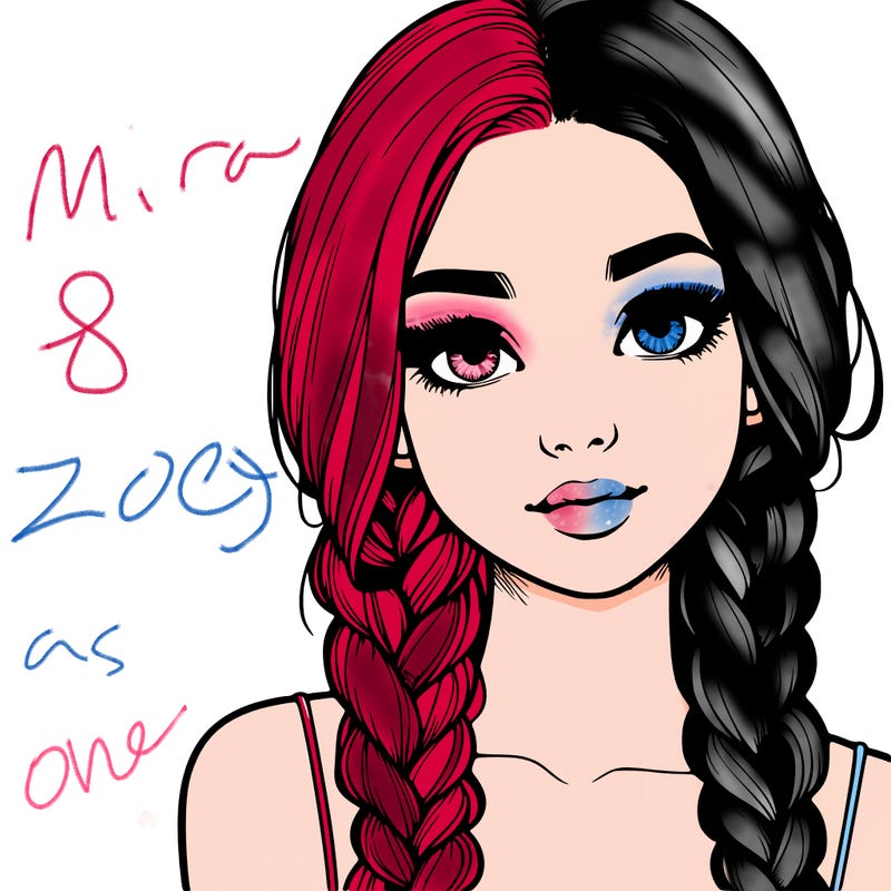 realistic girl with braids