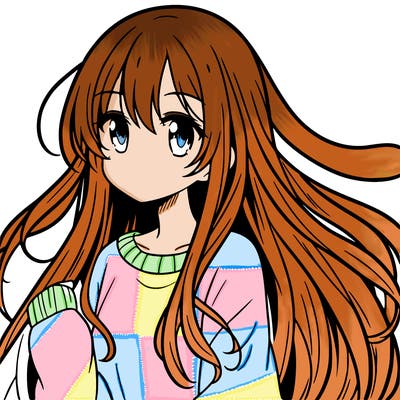 an anime girl with long hair