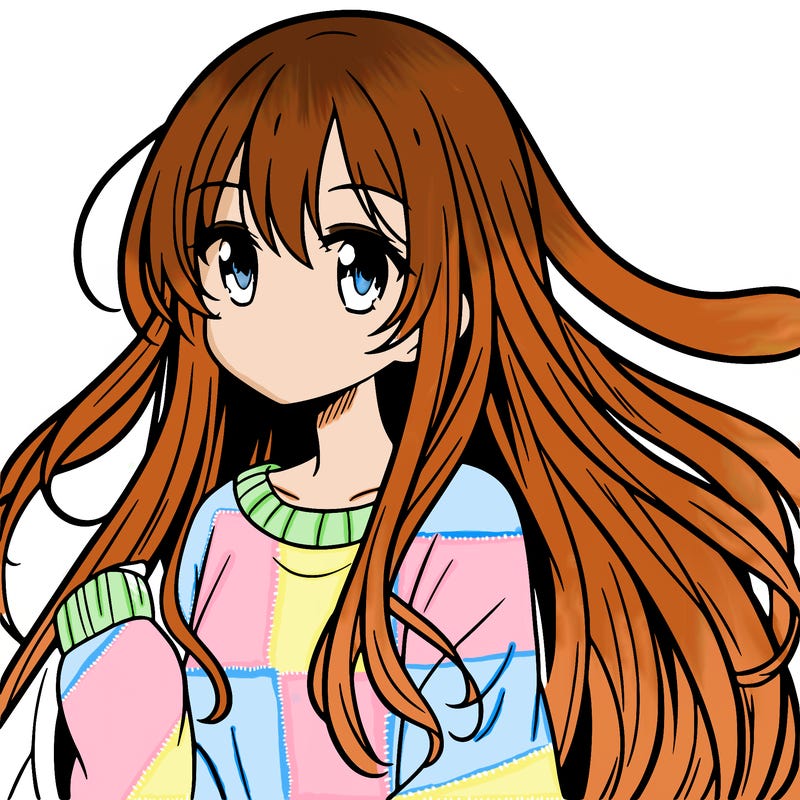 an anime girl with long hair