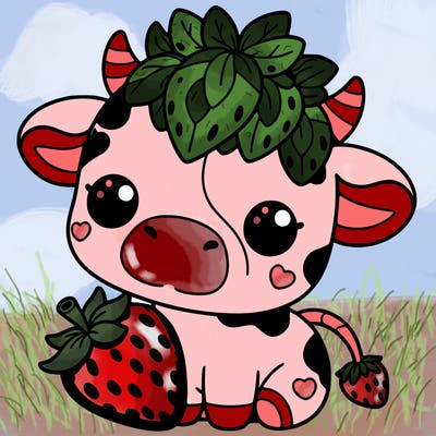 cute strawberry cow
