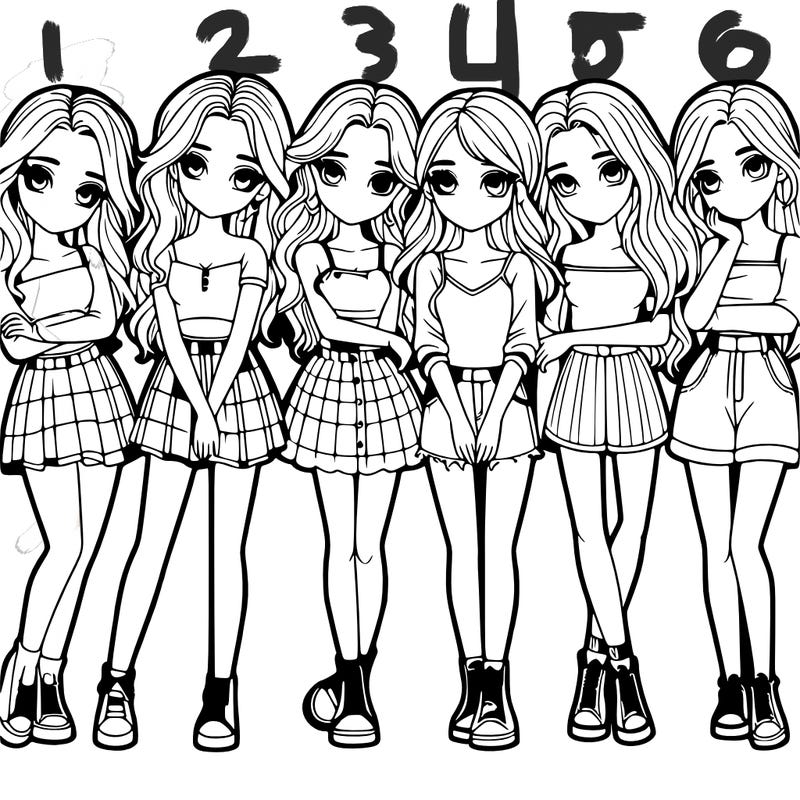 a group of girls realistic