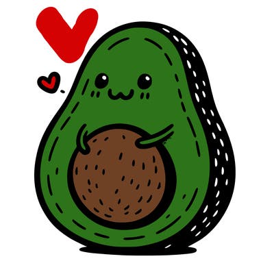 an avocado hugging an avocado