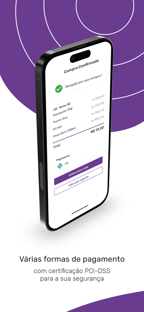 Peggô Market - Smartphone screen displaying a successful purchase confirmation in the Peggo Market app