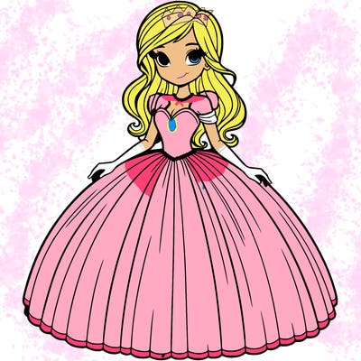 ball gown on beautiful girl