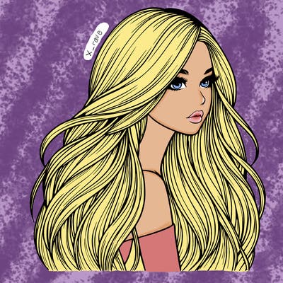 realistic girl with long realistic hair