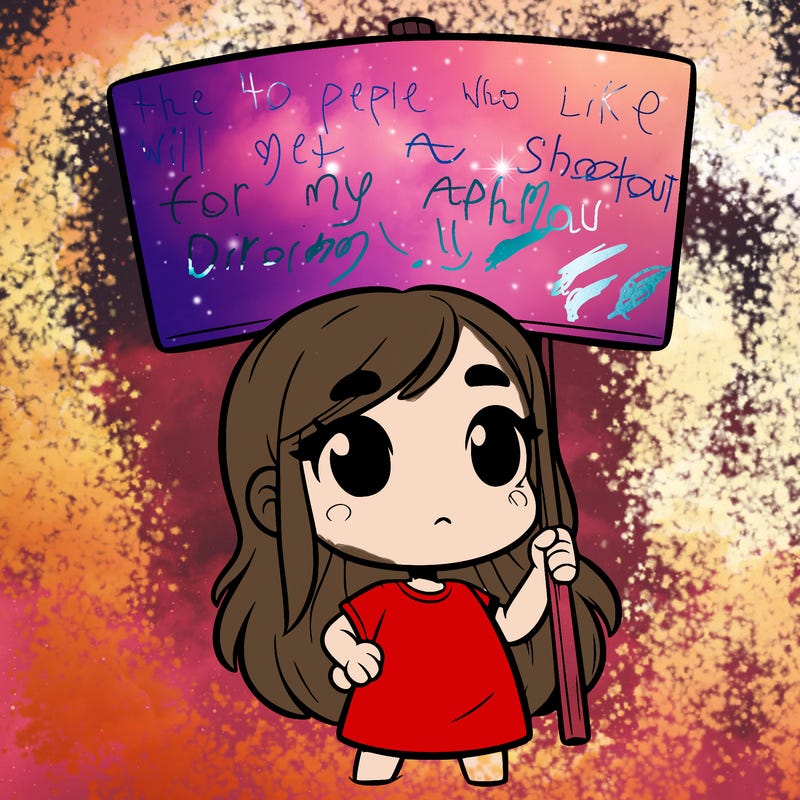 girl with blank sign