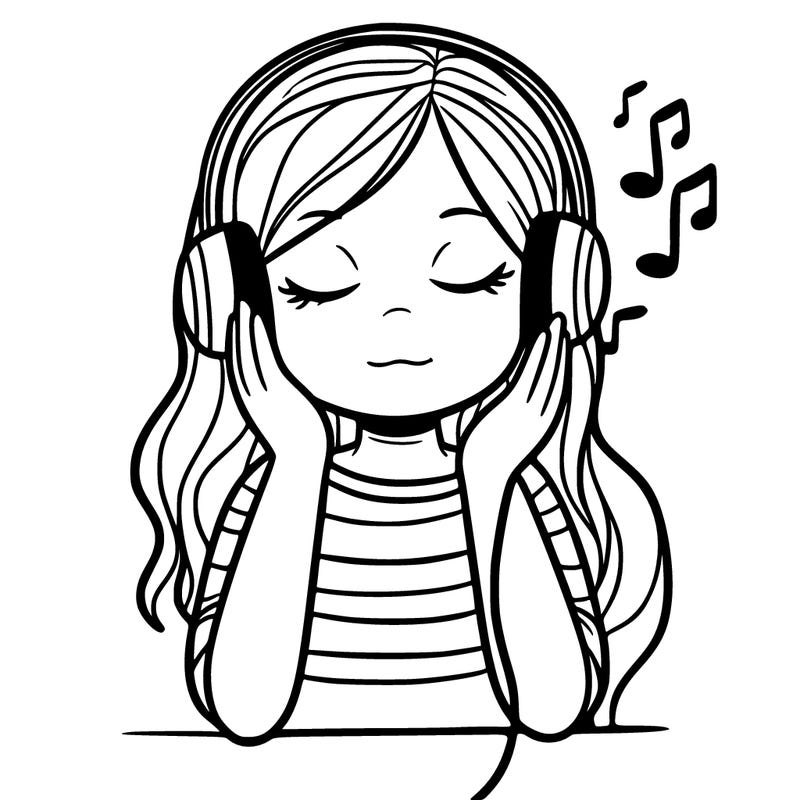 girl peacefully listening to music to block out hate comments