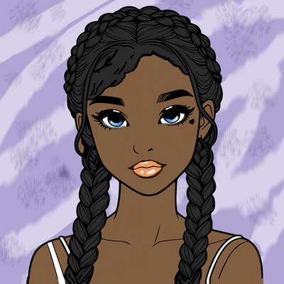 realistic girl with braids