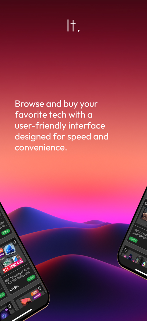 Evetech - Evetech mobile app interface for browsing gaming laptops and tech hardware