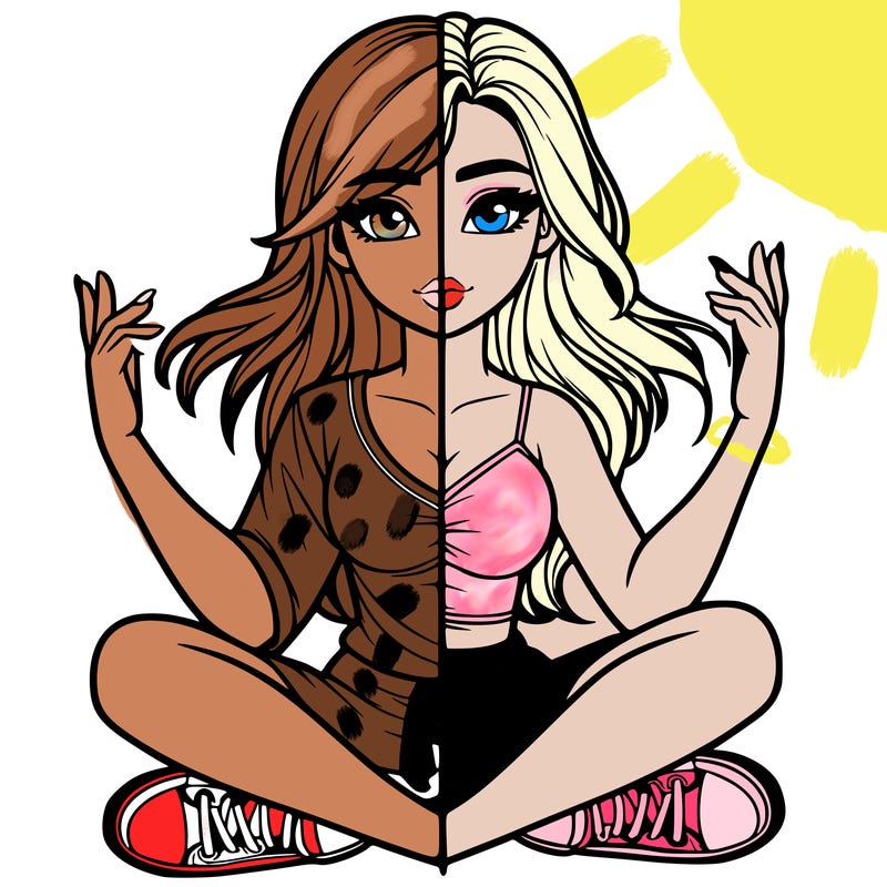 realistic girl split