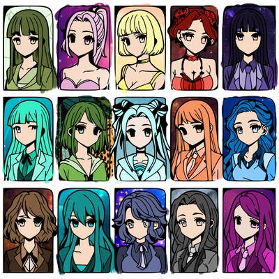 girls that look diffrent anime