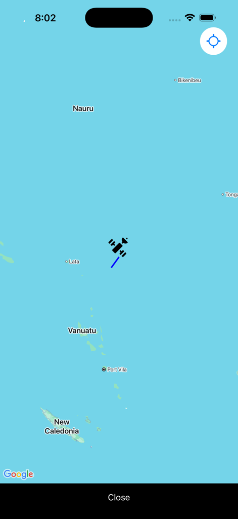 mySpaceHub - Live satellite tracker showing the International Space Station location on a map over the South Pacific ocean
