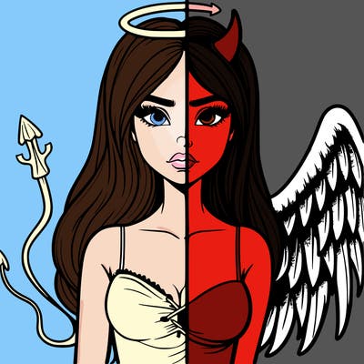devil vs angel realistic girl