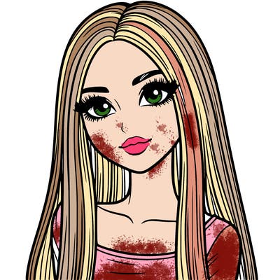 realistic girl with straight and long hair