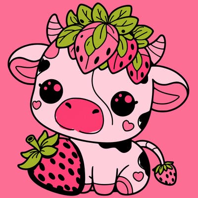 cute strawberry cow