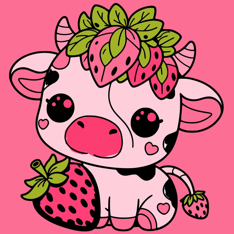 cute strawberry cow