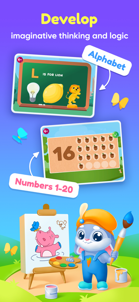 Pre-k Preschool Learning Games - Binky Preschool Academy educational games for alphabet and numbers learning