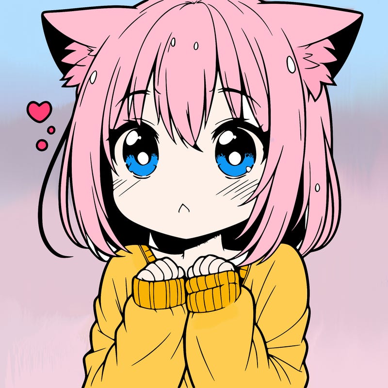 shy anime catgirl