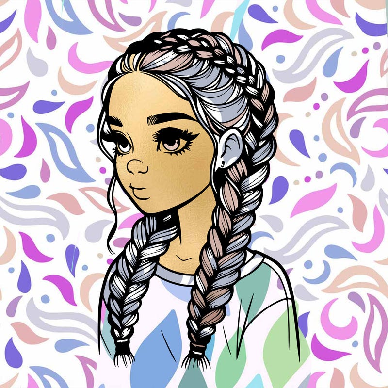 realistic girl with braids