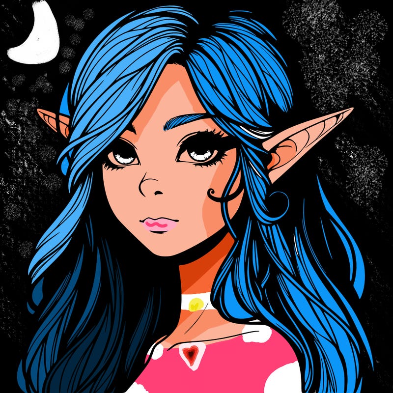 elf girl realistic dark fantasy