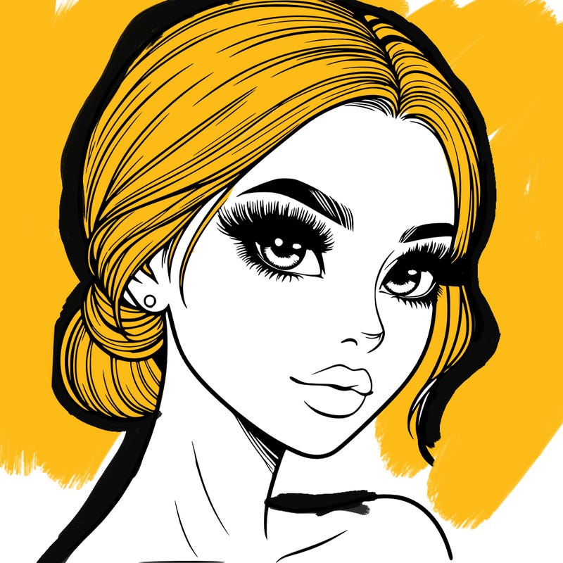 realistic girl with lashes