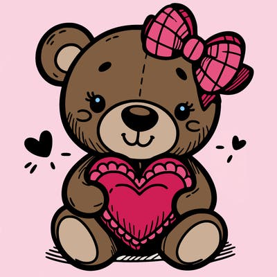 teddy bear hugging a heart