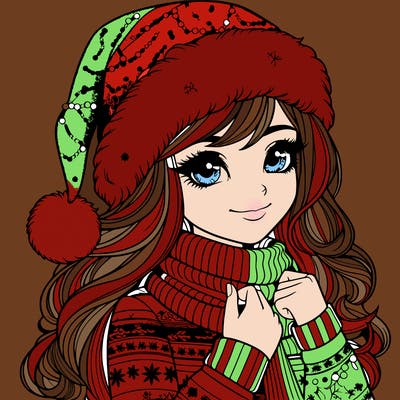 realistic christmas girl