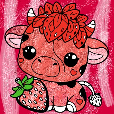 cute strawberry cow