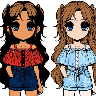 realistic twin girls