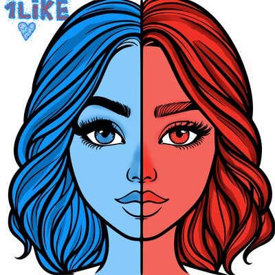 realistic girl split half