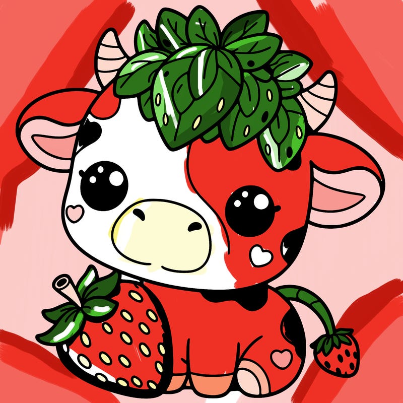 cute strawberry cow