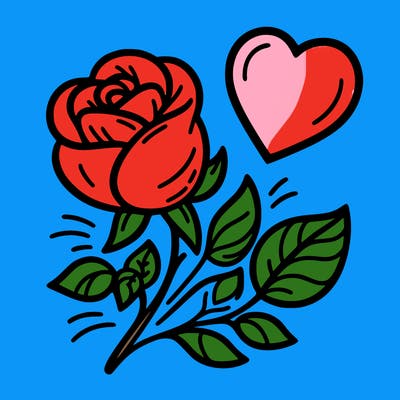 rose and heart