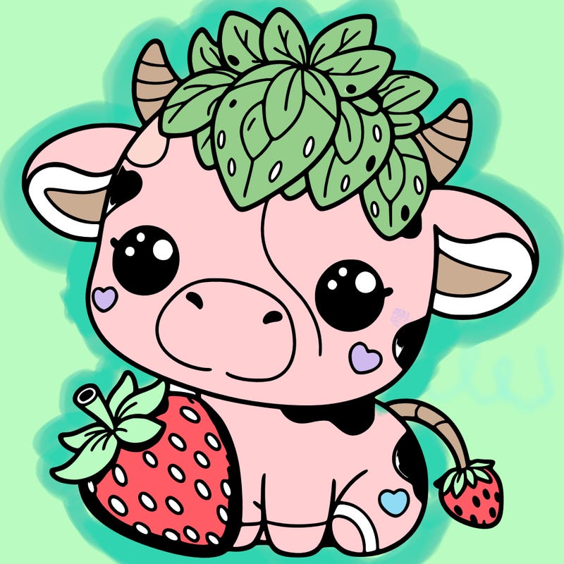 cute strawberry cow