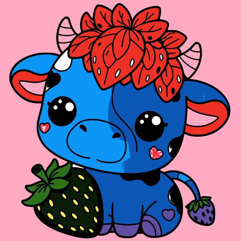 cute strawberry cow