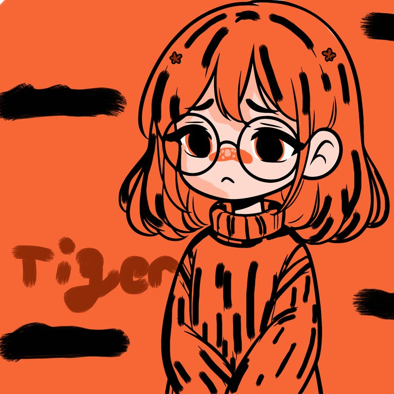 sad girl with glasses in a sweater