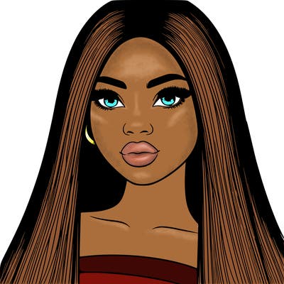 realistic black women with long hair