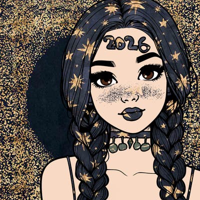 realistic girl with braids