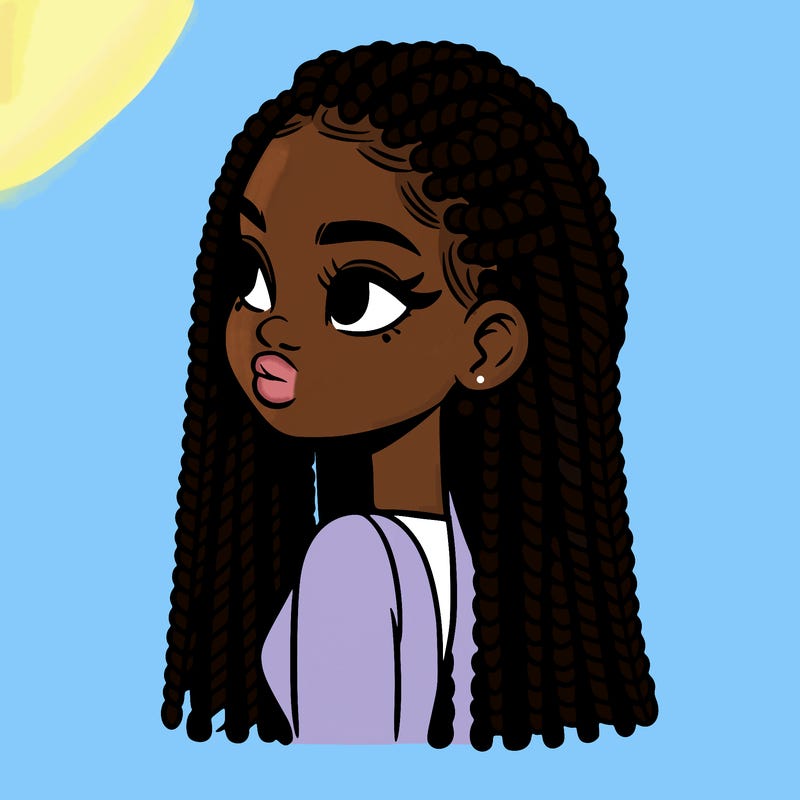 black girl with box braids