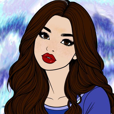 realistic girl with hair on her hair and lips