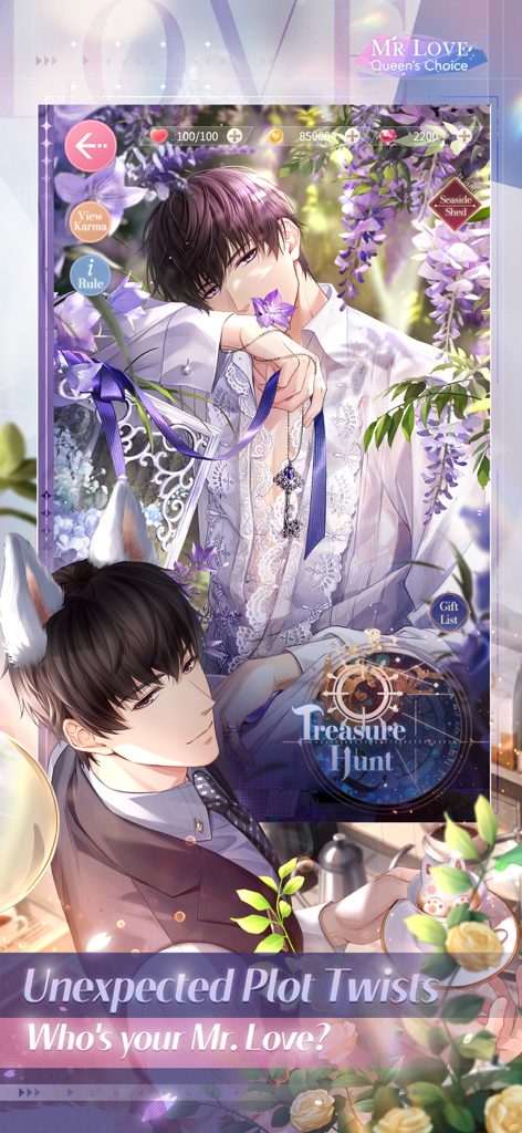 Mr Love: Queen's Choice - Romantic anime characters from the Mr Love Queens Choice mobile game featuring high quality artwork and plot twist themes