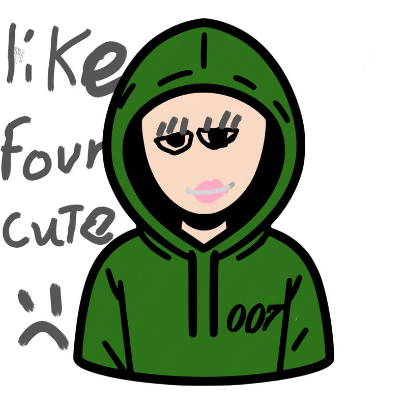 a person with non face waering a hoodie with a small 007 symbol