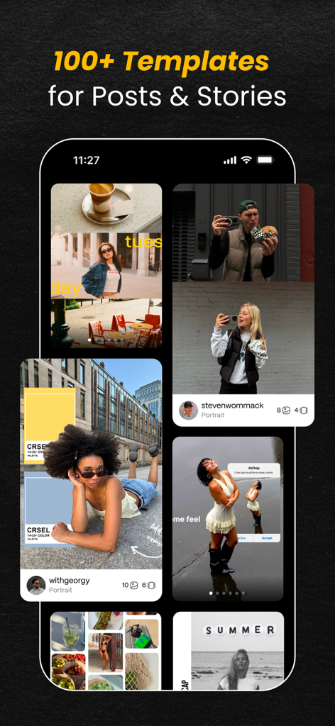Une collection de modèles esthétiques pour les publications et les stories Instagram