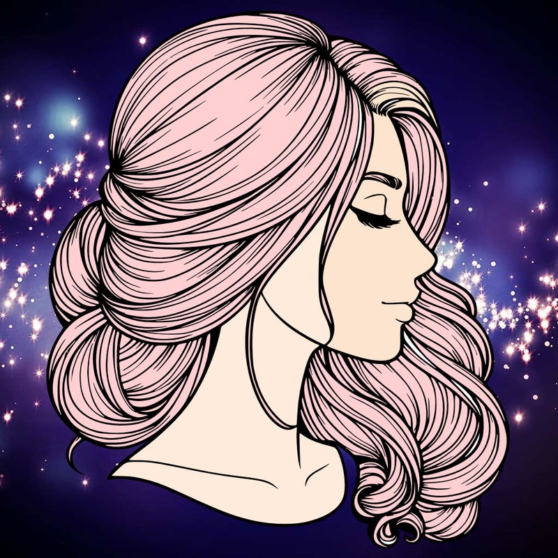 realistic woman's head & hair