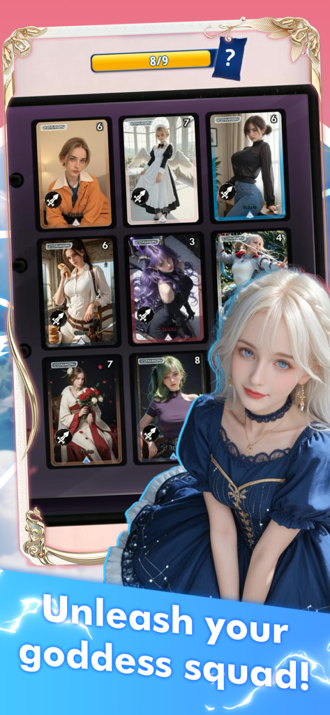 Card Queen:Duel - Uma coleção de cartas de personagem de deusa de fantasia no aplicativo Card Queen Duel.