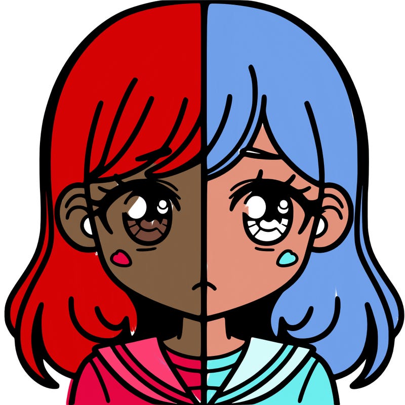 a split of a girl