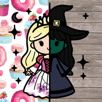 split princess and witch