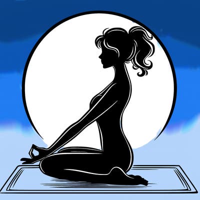 silhouette of a woman doing yoga